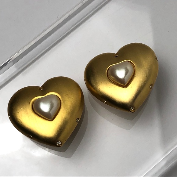 VTG GIVENCHY HEART EARRINGS - Picture 6 of 8